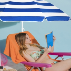 Parasol plażowy łamany składany Niebieskie Pasy 200cm