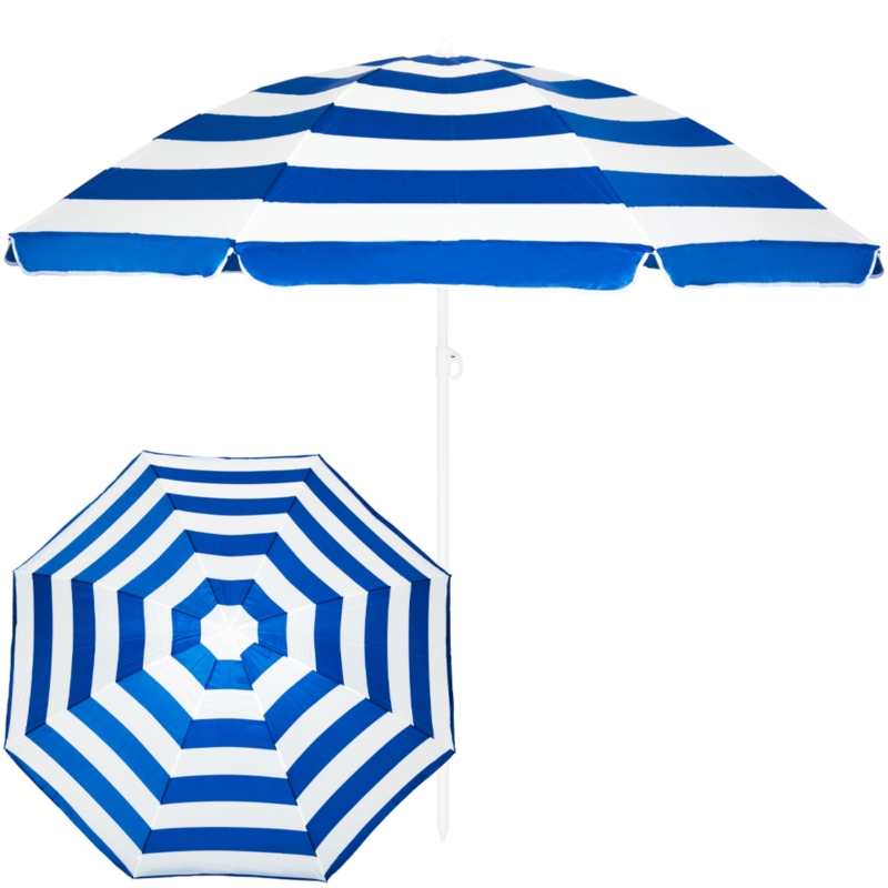 Parasol plażowy łamany składany Niebieskie Pasy 200cm