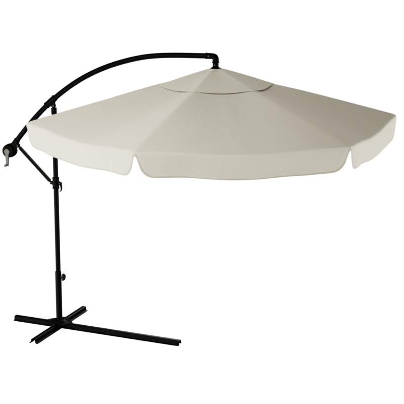 Parasol ogrodowy na wysięgniku składany 350cm Kremowy + Pokrowiec
