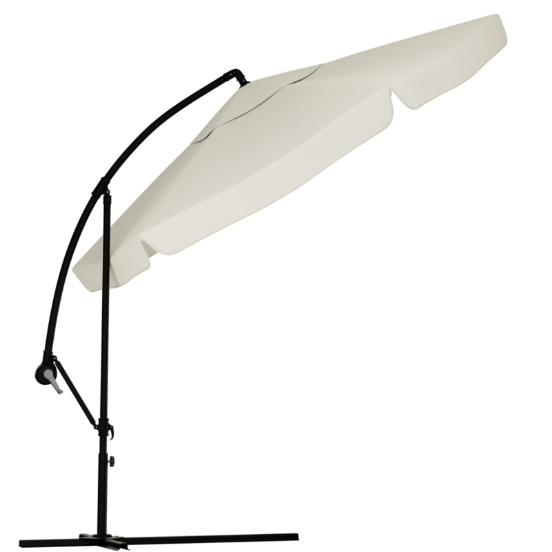 Parasol ogrodowy na wysięgniku składany 350cm Kremowy + Pokrowiec