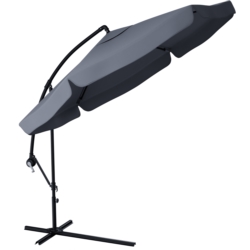 Parasol ogrodowy na wysięgniku składany 350cm Szary + Pokrowiec