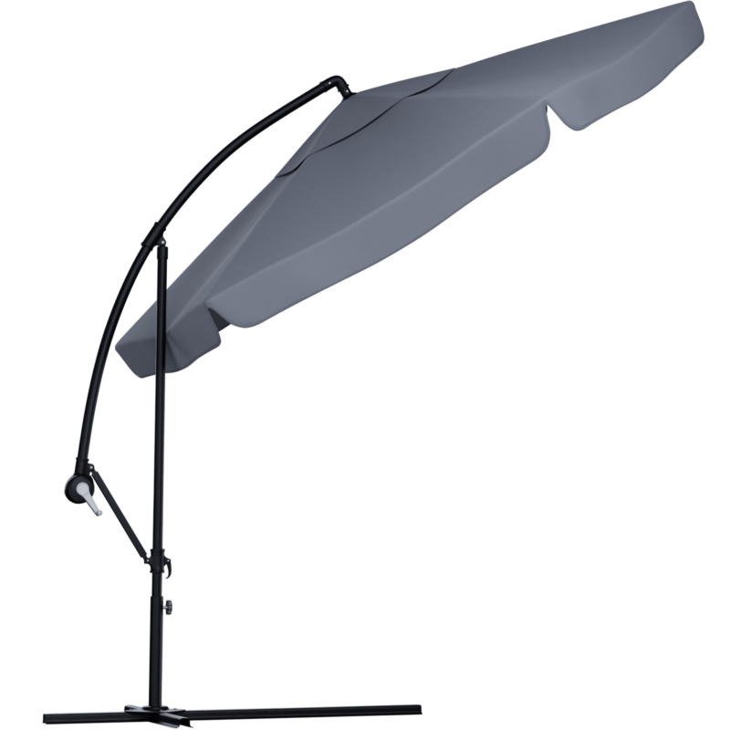 Parasol ogrodowy na wysięgniku składany 350cm Szary + Pokrowiec