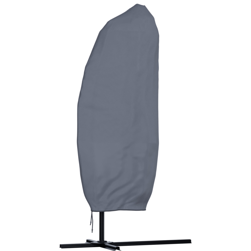 Parasol ogrodowy na wysięgniku składany 350cm Szary + Pokrowiec