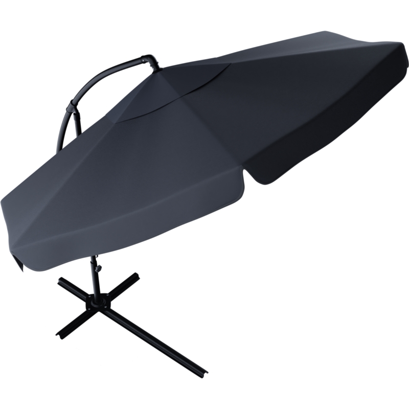 Parasol ogrodowy na wysięgniku składany 350cm Grafitowy + Pokrowiec