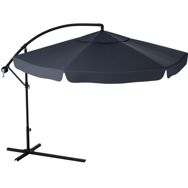 Parasol ogrodowy na wysięgniku składany 350cm Grafitowy + Pokrowiec