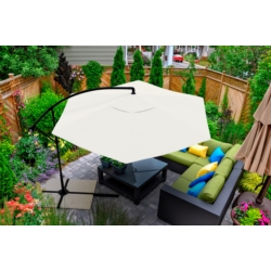 Parasol ogrodowy na wysięgniku składany 300cm Kremowy + Pokrowiec
