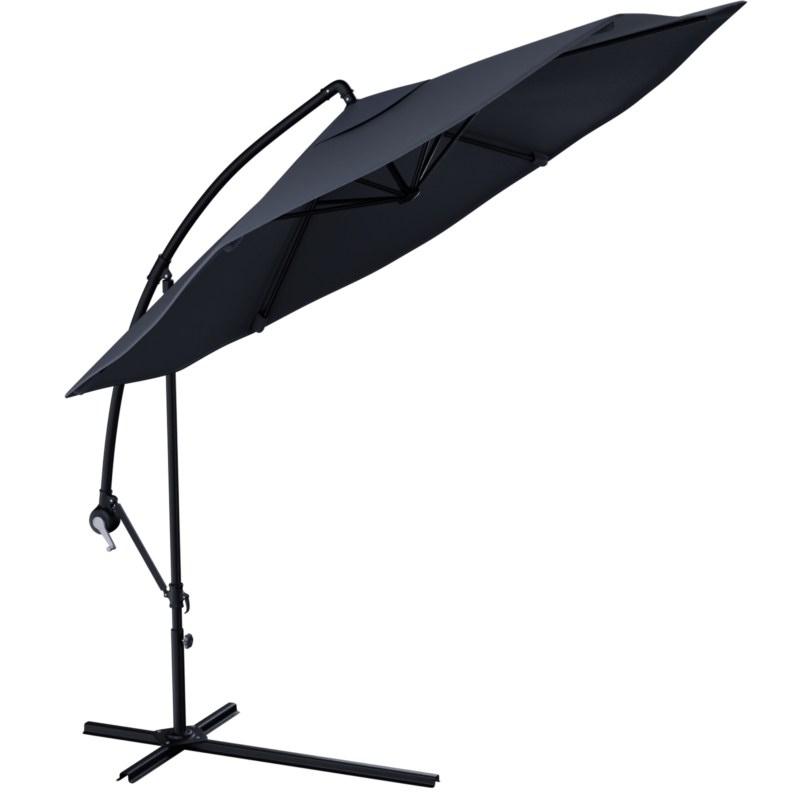 Parasol ogrodowy na wysięgniku składany 300cm Grafitowy + Pokrowiec