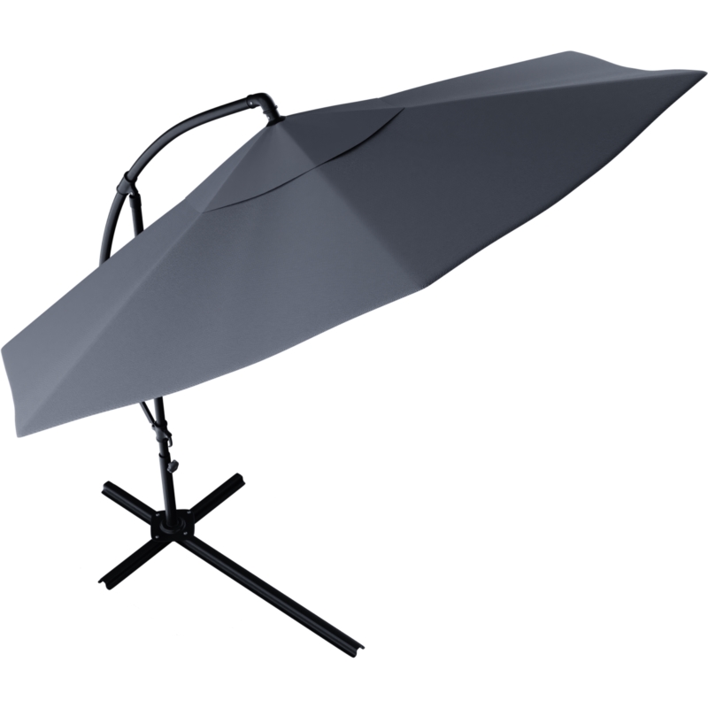 Parasol ogrodowy na wysięgniku składany 300cm Szary + Pokrowiec