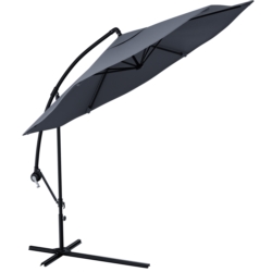 Parasol ogrodowy na wysięgniku składany 300cm Szary + Pokrowiec