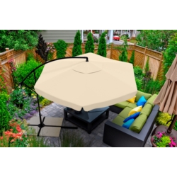 Parasol ogrodowy na wysięgniku składany 350cm Beżowy + Pokrowiec