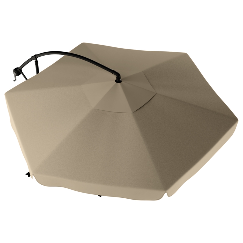 Parasol ogrodowy na wysięgniku składany 350cm Beżowy + Pokrowiec