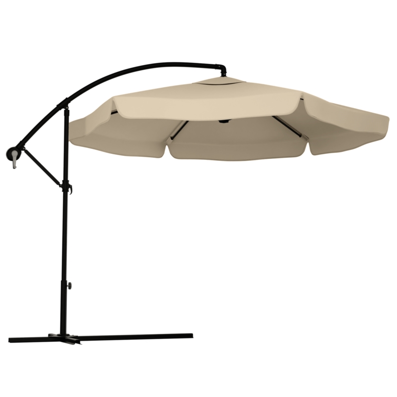 Parasol ogrodowy na wysięgniku składany 350cm Beżowy + Pokrowiec