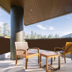 Osłona balkonowa na taras, balkon 5x1m 97% 150g/m2 Ciemny Brązowy