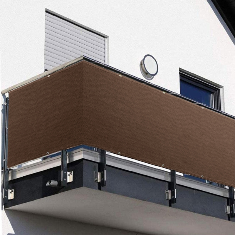 Osłona balkonowa na taras, balkon 5x1m 97% 150g/m2 Ciemny Brązowy