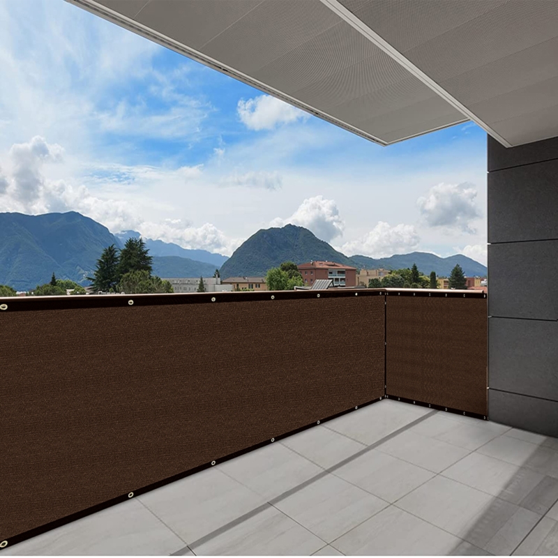 Osłona balkonowa na taras, balkon 5x1m 97% 150g/m2 Ciemny Brązowy