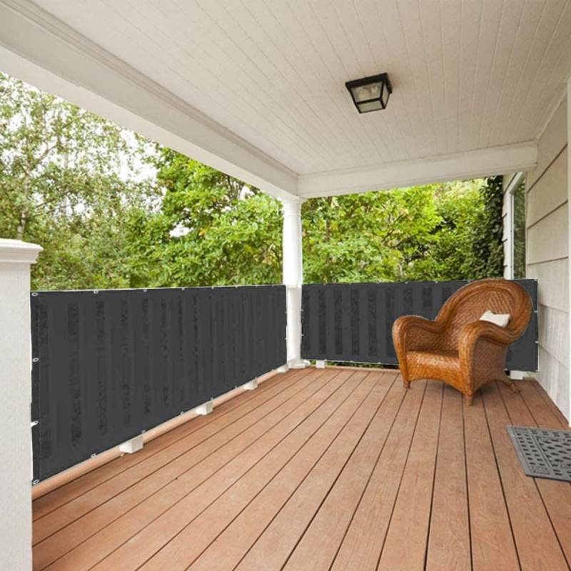 Osłona balkonowa na taras, balkon 5x1m 97% 150g/m2 Grafitowy