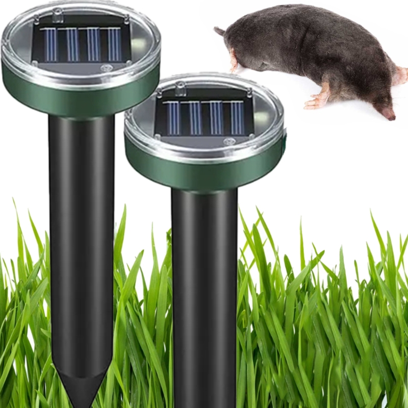 Odstraszacz na krety, gryzonie solarny okrągły zestaw 2 sztuk