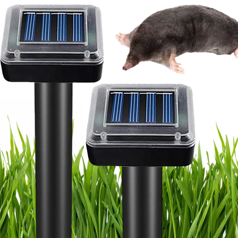 Odstraszacz na krety, gryzonie solarny kwadratowy zestaw 2 sztuk