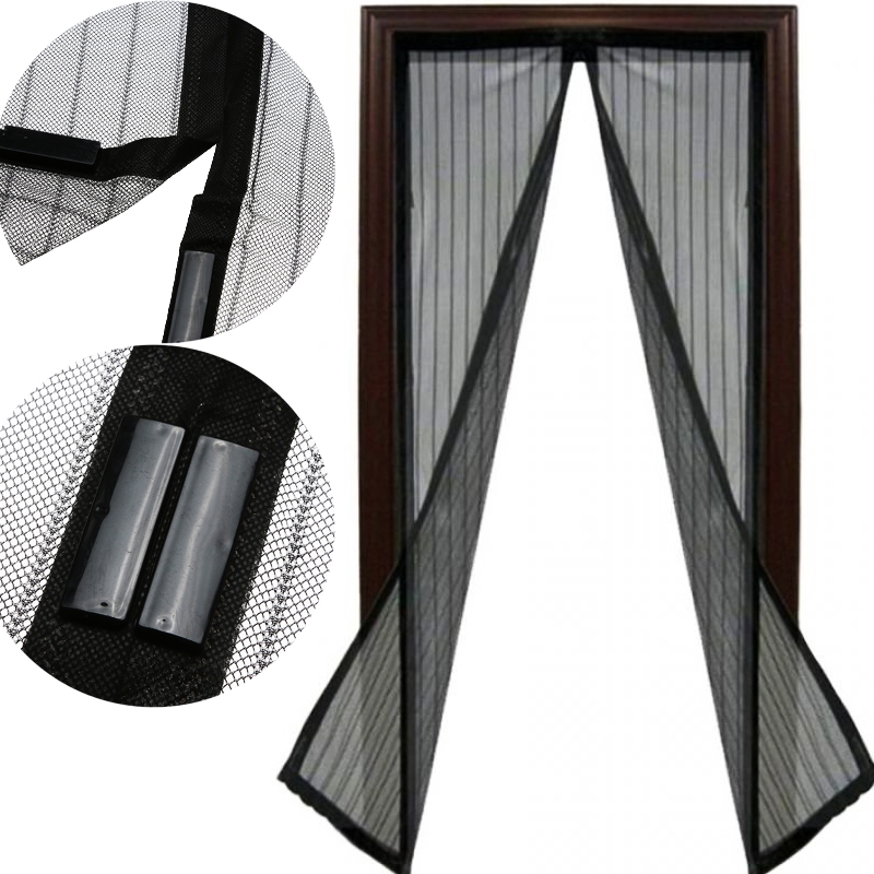 Moskitiera na drzwi z magnesem Czarna 210x100cm