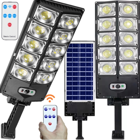 Lampa LED latarnia solarna uliczna 1000W + Czujnik zmierzchu i ruchu + Pilot