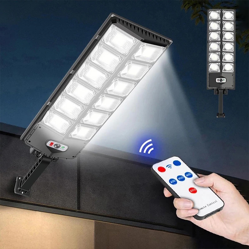 Lampa LED latarnia solarna uliczna 1000W + Czujnik zmierzchu i ruchu + Pilot