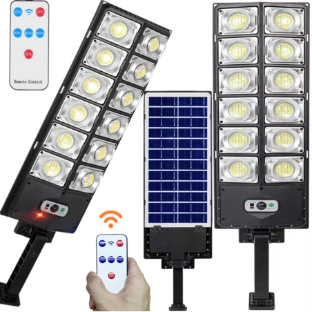 Lampa LED latarnia solarna uliczna 1200W + Czujnik zmierzchu i ruchu + Pilot