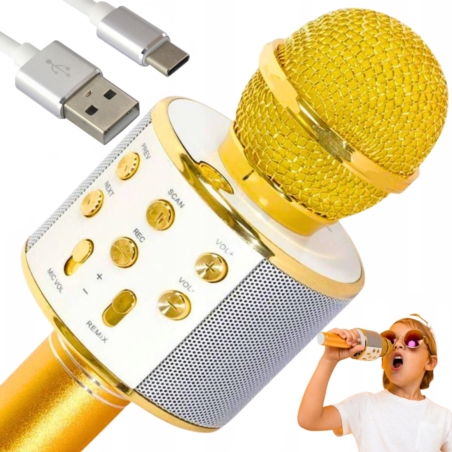 Mikrofon dla dzieci do karaoke bezprzewodowy Bluetooth