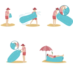 Materac Lazy Bag air sofa dmuchana Limonka 190x70cm
