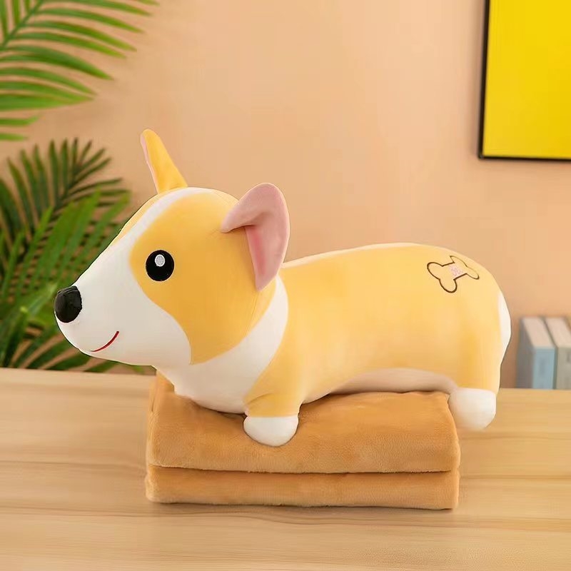 Maskotka pluszak Corgi + Kocyk