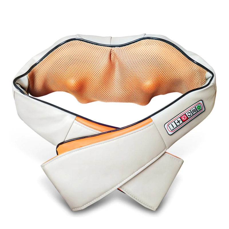 Masażer do karku i szyi podgrzewany Shiatsu Beżowy 12V/230V