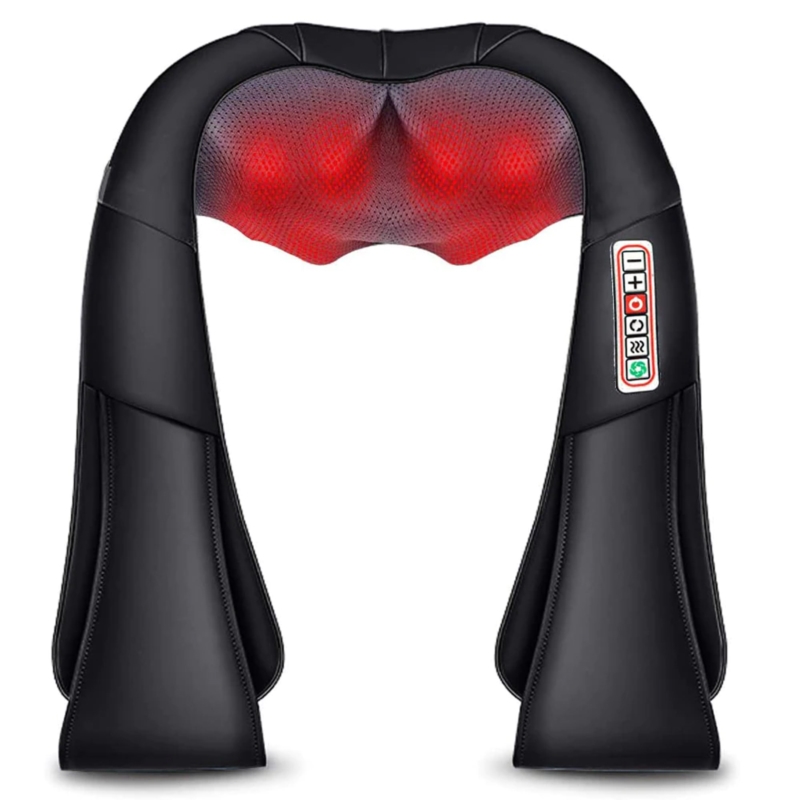 Masażer do karku i szyi podgrzewany Shiatsu Czarny 12V/230V