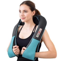 Masażer do karku i szyi podgrzewany Shiatsu Turkusowy 12V/230V