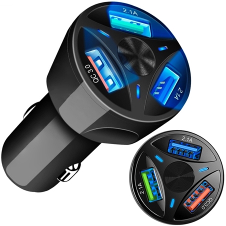 Ładowarka samochodowa do telefonu 3x USB QuickCharge 3.0