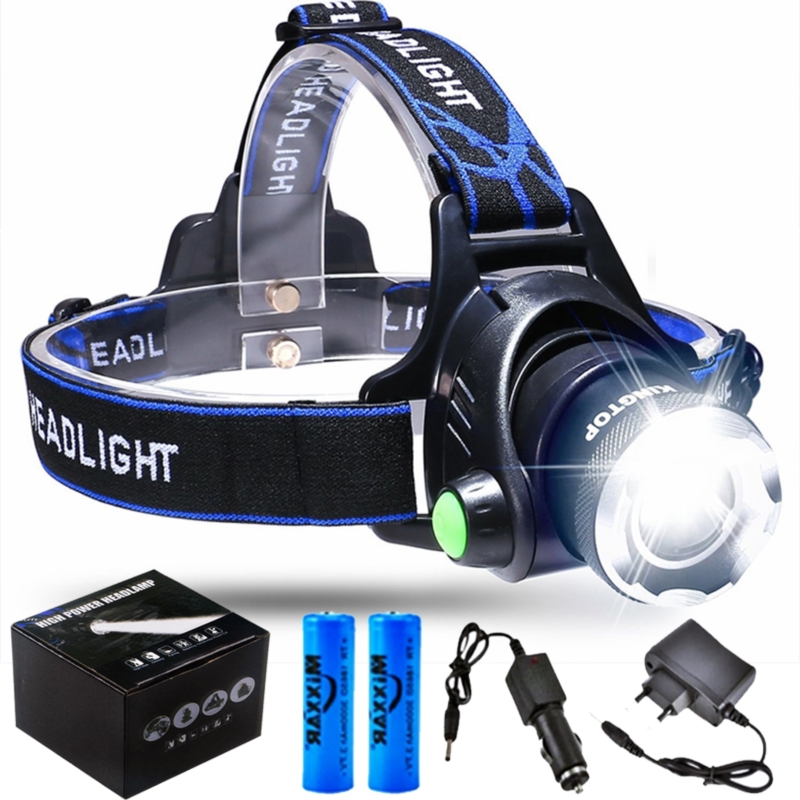 Latarka czołowa LED akumulatorowa z czerwonym światłem z tyłu