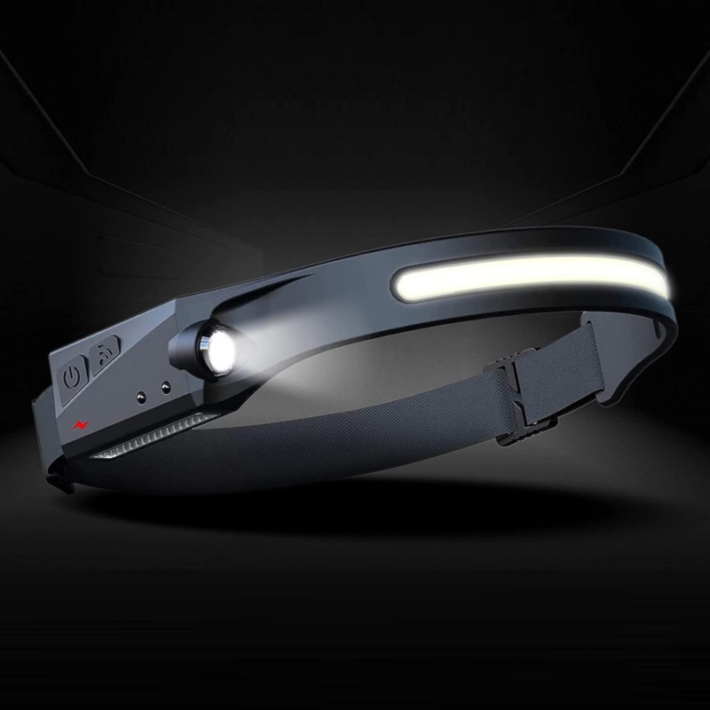 Latarka czołówka LED akumulatorowa USB wodoodporna, giętka dostosowująca się do głowy