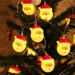 Lampki świąteczne choinkowe Mikołaj 10LED Biały Ciepły