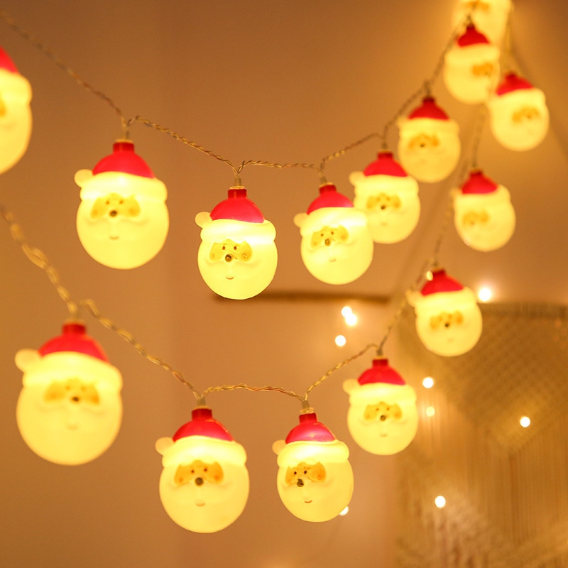 Lampki świąteczne choinkowe Mikołaj 10LED Biały Ciepły