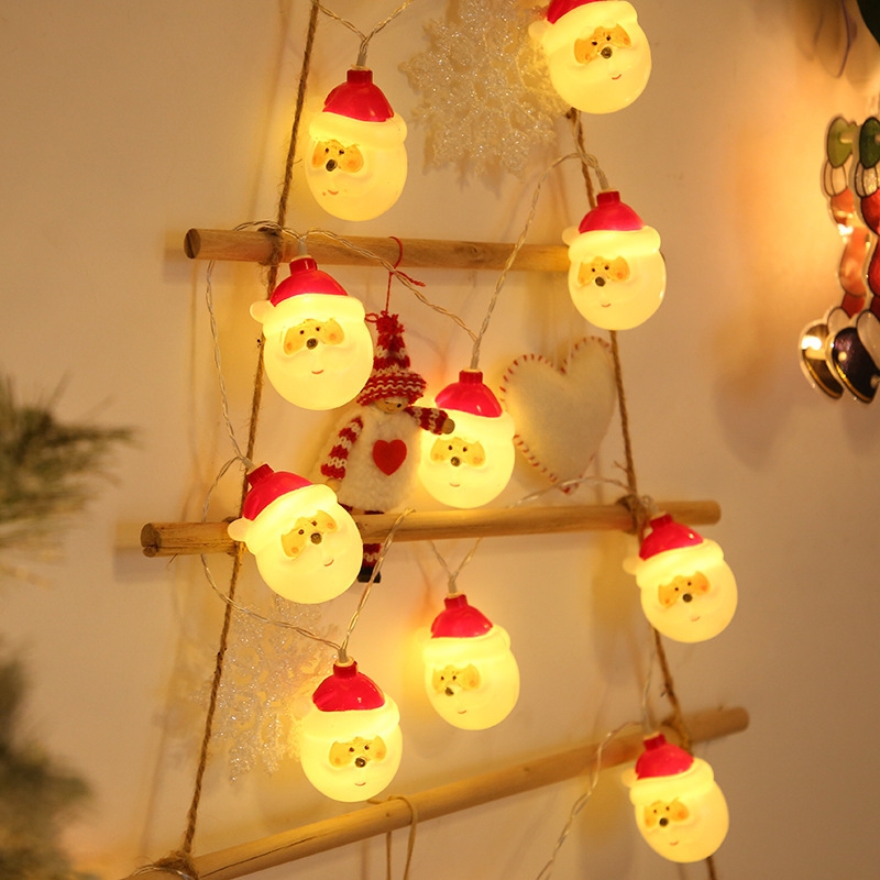 Lampki świąteczne choinkowe Mikołaj 10LED Biały Ciepły