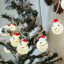 Lampki świąteczne choinkowe Bałwanki 10LED Biały Zimny