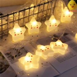 Lampki świąteczne choinkowe Gwiazdki 10LED Biały Ciepły