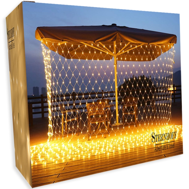 Kurtyna świetlna LED w formie siatki 2,6 x 2,6m 160LED Biały Ciepły