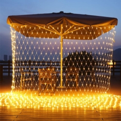 Kurtyna świetlna LED w formie siatki 2,6 x 2,6m 160LED Biały Ciepły