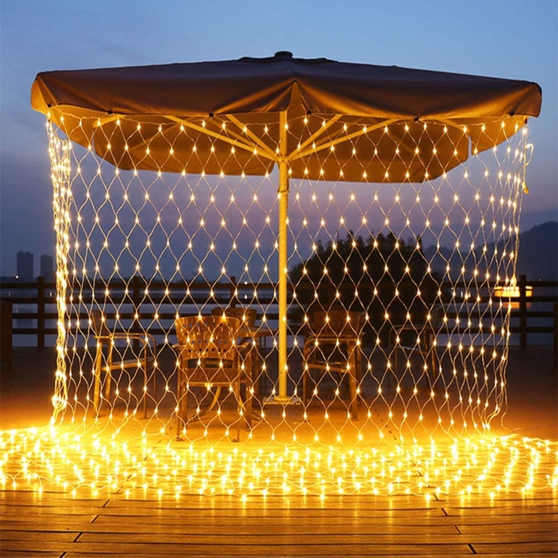 Kurtyna świetlna LED w formie siatki 2,6 x 2,6m 160LED Biały Ciepły