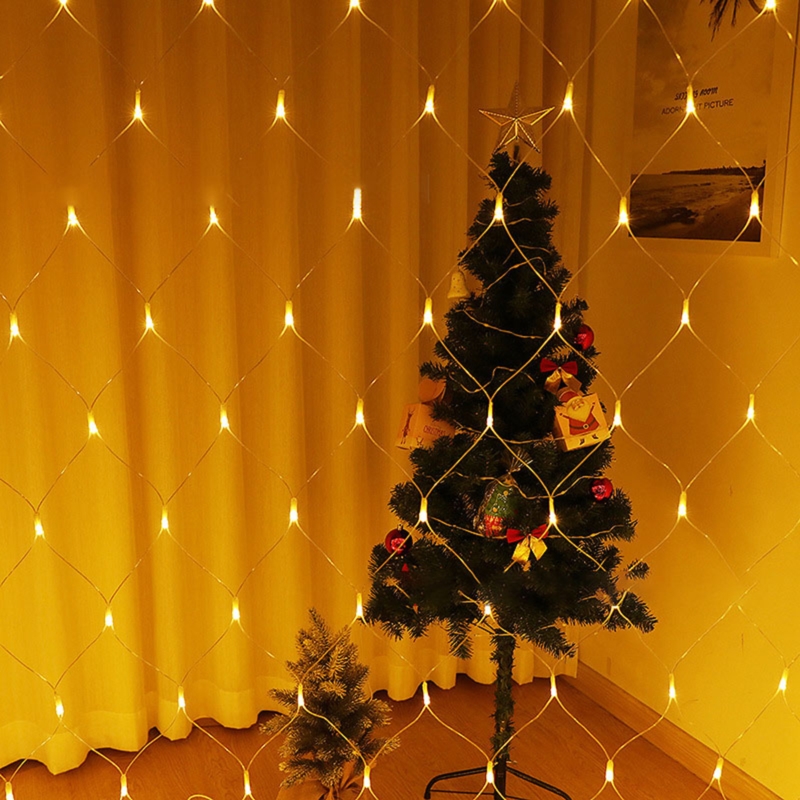 Kurtyna świetlna LED w formie siatki 2,6 x 2,6m 160LED Biały Ciepły