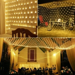 Kurtyna świetlna LED w formie siatki 2,6 x 2,6m 160LED Biały Ciepły