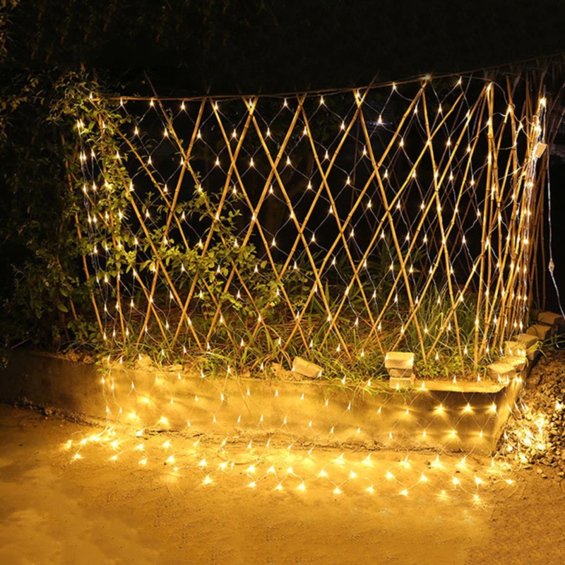 Kurtyna świetlna LED w formie siatki 2,6 x 2,6m 160LED Biały Ciepły