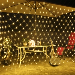 Kurtyna świetlna LED w formie siatki 2,6 x 2,6m 160LED Biały Ciepły