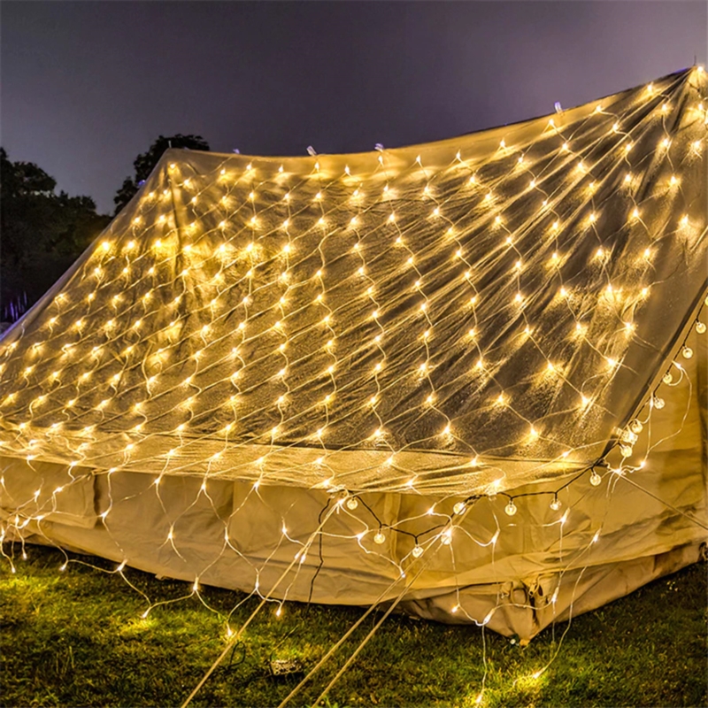 Kurtyna świetlna LED w formie siatki 2,6 x 2,6m 160LED Biały Ciepły
