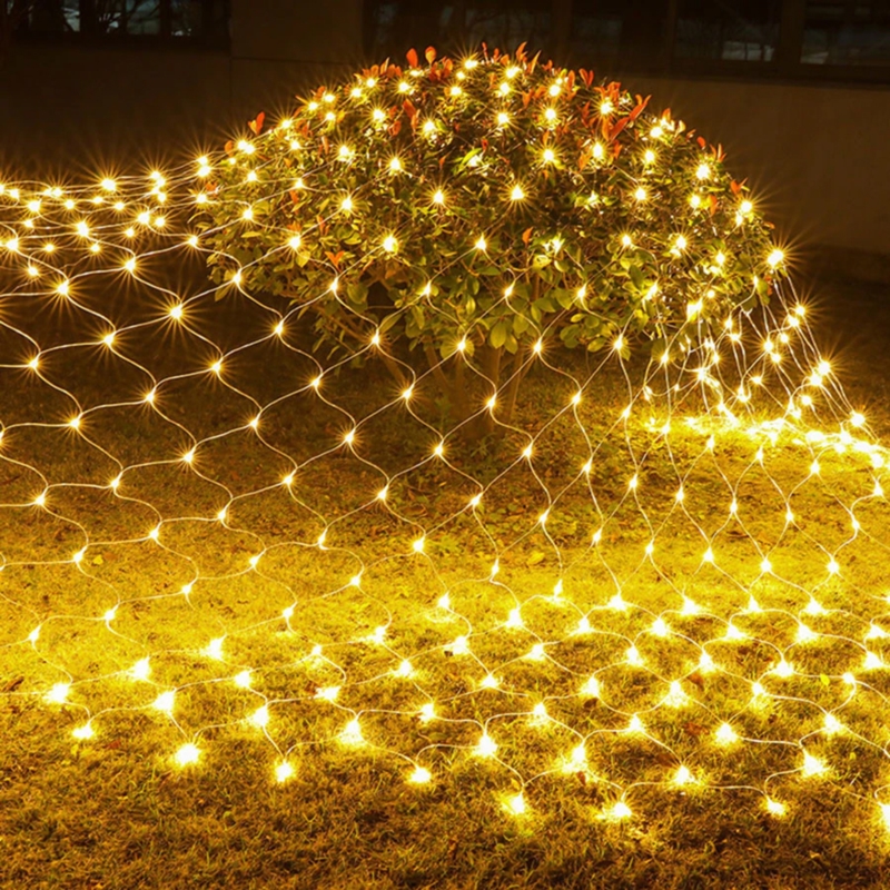 Kurtyna świetlna LED w formie siatki 2,6 x 2,6m 160LED Biały Ciepły