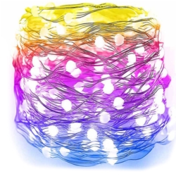 Lampki druciki na baterie 50 LED Multikolor
